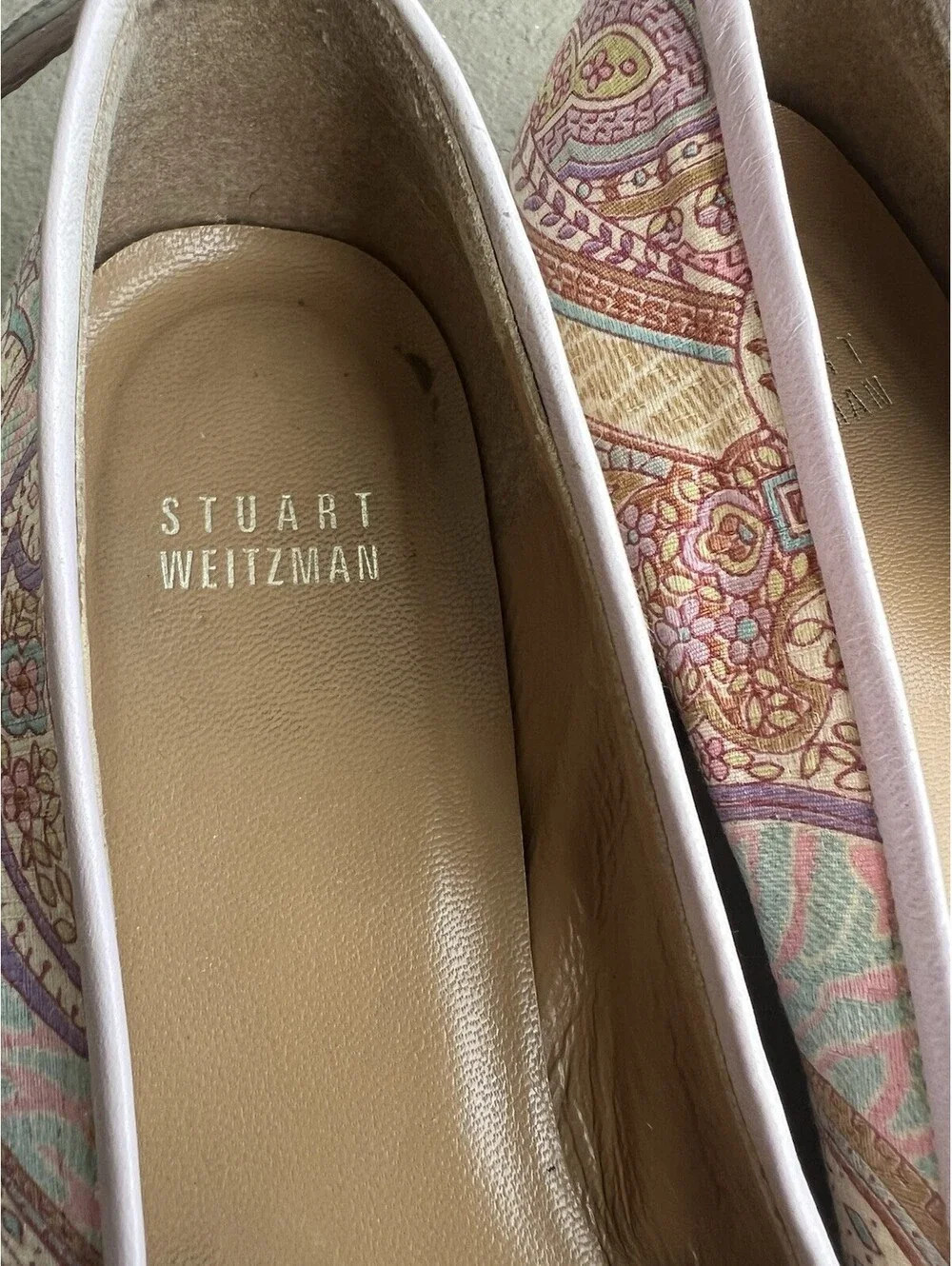 Stuart Weitzman Women's Shoes Paisley Pastel Slip On Flats Size 7.5M